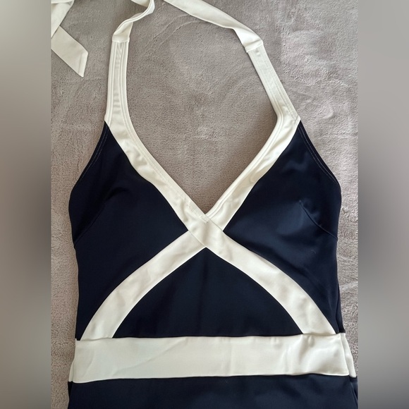 Boden Kefalonia Halterneck Swimsuit Dark Navy White NWOT Size 6 - Picture 6 of 11